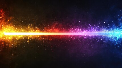 Abstract Colorful Light Beam with Sparkles and Dust Particles
