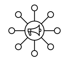 Multichannel Marketing icon. vector flat black linear illustration for web and app..eps