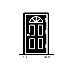 Doorway to Opportunity: A simple yet elegant line drawing of a closed door with a traditional design, symbolizing new beginnings, possibilities, and the journey ahead.  