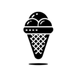 Ice Cream Cone Icon: Delicious treat in a waffle cone 