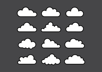 vector colorful cloud symbol drawings