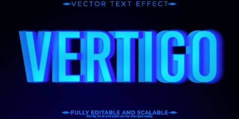 Vertigo text effect, editable psychedelic and hippie font style
