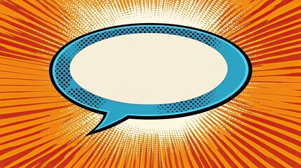 Vibrant Comic Style Speech Bubble on Burst Background Design