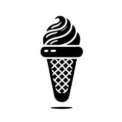 Ice Cream Cone Icon: A simple yet delicious vector illustration of an ice cream cone, perfect for menus, branding, and sweet treat designs. 