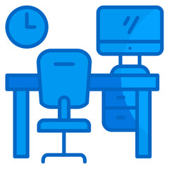 Home Office Setup  Icon Element For Design