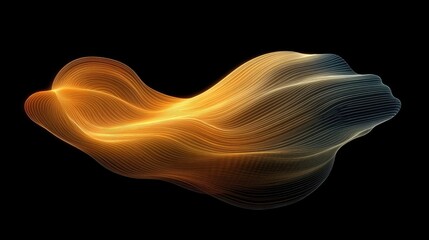 Abstract Flowing Waves in Gradient Orange and Gold Colors