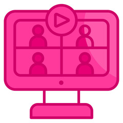 Virtual Meeting  Icon Element For Design