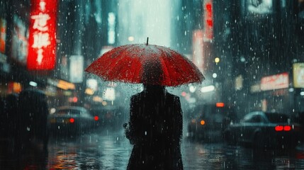 Detectives search for clues in a rainy urban setting filled with mystery and intrigue