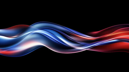 Obraz premium Abstract 3D Flowing Liquid-Like Wave Textures in Red, Blue, and Silver Gradient