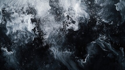 Abstract Black and White Swirling Patterns in Artistic Design