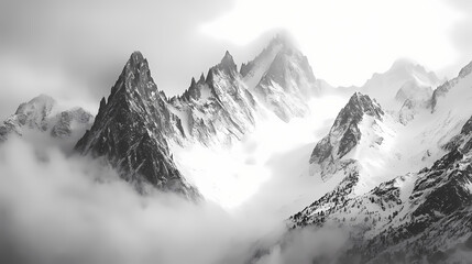Obraz premium The inaccessible peaks surrounded by eternal snow. Eternal. Illustration