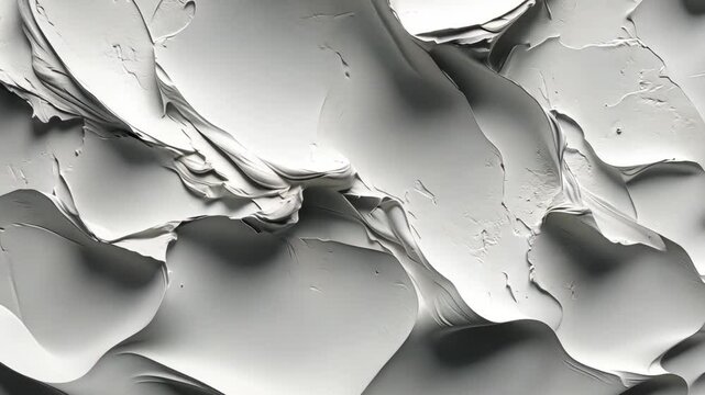 Abstract texture of smooth white clay exhibits intricate patterns and gentle curves in natural light