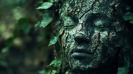 Tree Bark Face Nature Spirit