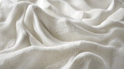 Obraz premium Soft White Fabric with Textured Waves and Sparkling Accents