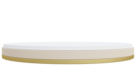 Beige, white and gold podium. Beige background to promote various products. For displaying products, 3D illustrations