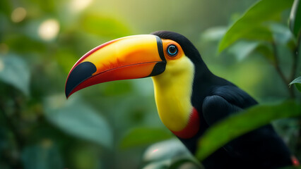 Naklejka premium Portrait of a Colorful Toucan