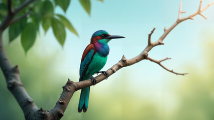 Obraz premium Vibrant Indian Roller Bird in Natural Habitat