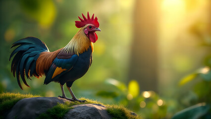 Fototapeta premium Andean Cock-of-the-rock in a Tropical Habitat
