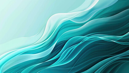 Abstract Teal and Light Blue Wave Pattern
