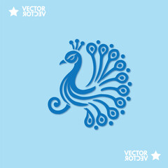 Luxurious peacock bird logo icon design template flat vector