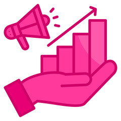 Sales Growth  Icon Element For Design