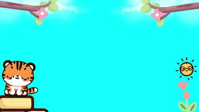 Cute tiger 2d looping animation