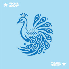 Luxurious peacock bird logo icon design template flat vector