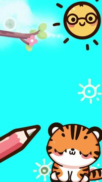 Cute tiger 2d looping animation