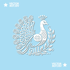 Luxurious peacock bird logo icon design template flat vector