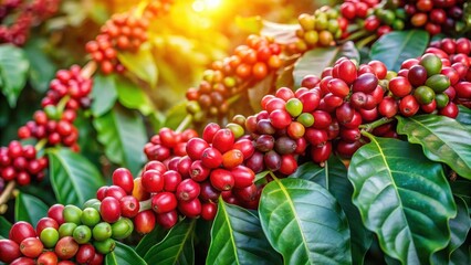 Coffee arabica harvest on plantation, coffee, arabica, harvest, plantation, organic, agriculture, farming, beans, ripe, worker