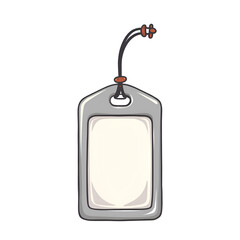 Obraz premium Versatile blank label tag for creative marking and personalization in art and crafts projects, illustration of empty tag concept.