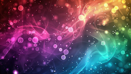 Fototapeta premium Abstract Image: Swirling Luminous Forms and Translucent Circles