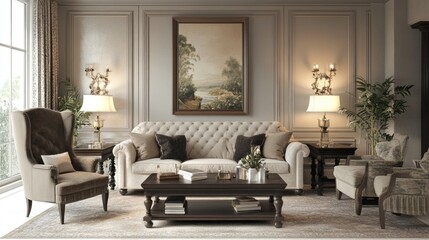 Elegant Living Room Interior Design: Classic Sophistication