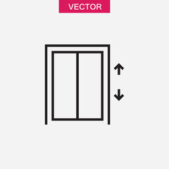 Elevator, lift icon. vector flat black linear illustration for web and app..eps