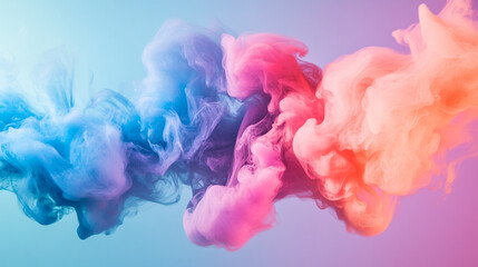 Fototapeta premium Colorful swirls of smoke blend beautifully in the air creating an artistic display