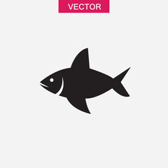 Fish icon vector , flat black simple trendy style illustration for web and app..eps