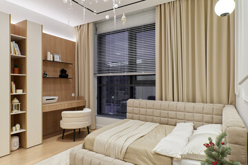 interior design. interior photography of an apartment for rent. One-room apartment with a simple and cozy design. High quality photo