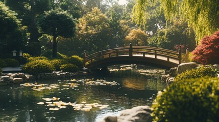 Fototapeta premium A Peaceful Japanese Tea Garden