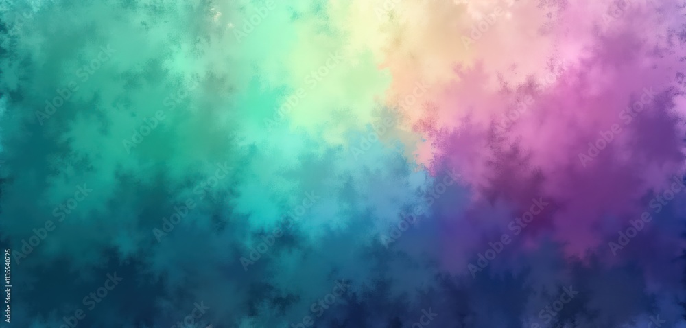 Aufkleber Abstract background design with vibrant gradient hues of green purple, blue. Smooth transitions blend colors creating artistic effect. Digital illustration perfect for various modern design projects.