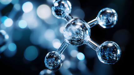 Illuminated Bubbles on Black Background