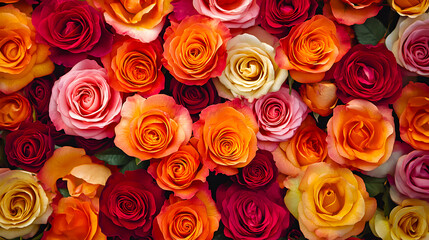 Obraz premium Colorful roses forming a vibrant background