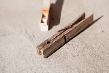 a closeup of a carpenter 's hand tools on the wood surface with a blurred background