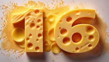 Cheese-Themed Number Decoration for Event Celebrations