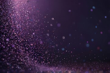 Obraz premium background illustration of small particles that sparkle with bokeh or blur effect, small pixels that fly irregularly make it amazing to look at. the overall color is shiny purple