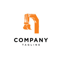 Letter I Hydraulic Mining Excavator Logo Icon Vector