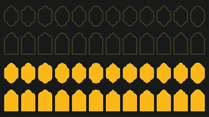 islamic frame banner arabic style background set use for ramadan kareem, eid mubarak, islamic event poster design