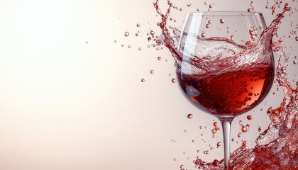 Fototapeta premium Refreshing Red Wine Splashing in Elegant Glass