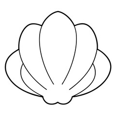 Cute Shell Outline Sketch Vector: Elegant Marine Illustrations for Creative Projects