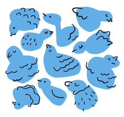 色々な形の鳥の背景素材のイラスト7