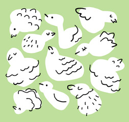 色々な形の鳥の背景素材のイラスト32